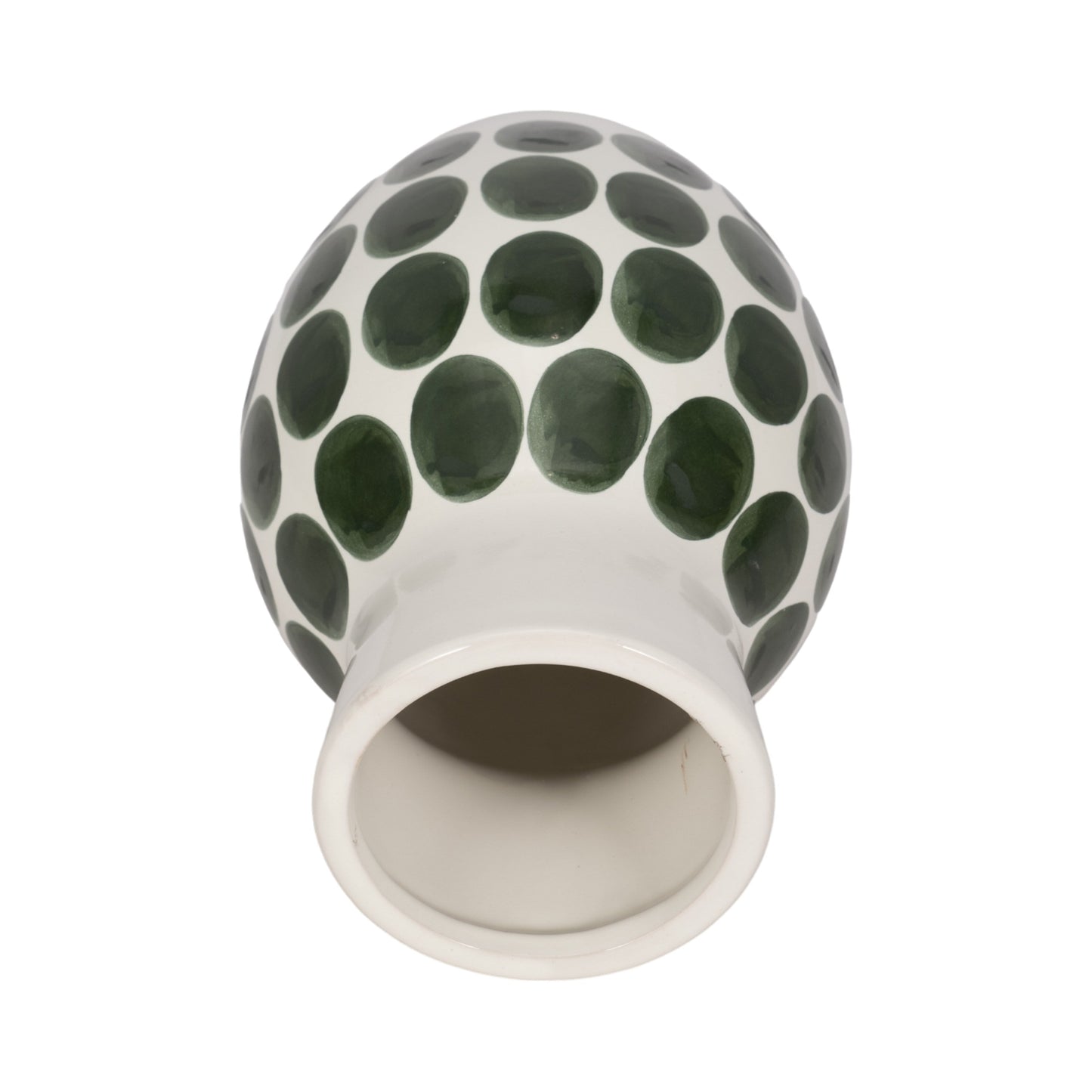 Sagebrook Home Ceramic Abstract White and Polka Dot Vase