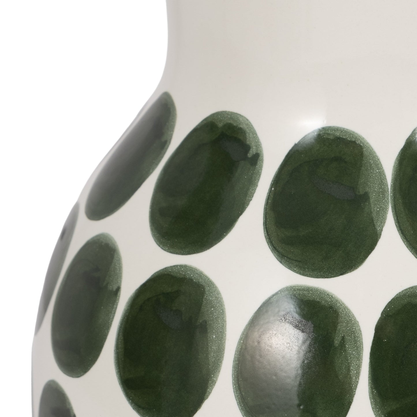 Sagebrook Home Ceramic Abstract White and Polka Dot Vase