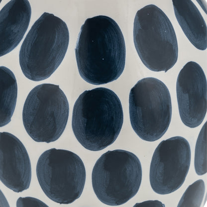 Sagebrook Home Ceramic Abstract White and Polka Dot Vase