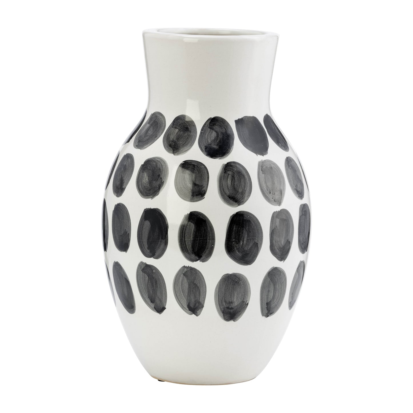 Sagebrook Home Ceramic Abstract White and Polka Dot Vase