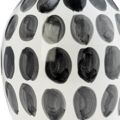 Sagebrook Home Ceramic Abstract White and Polka Dot Vase