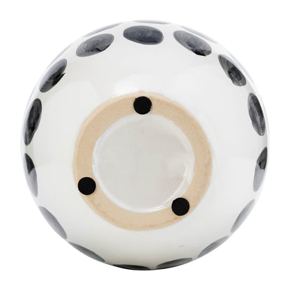 Sagebrook Home Ceramic Abstract White and Polka Dot Vase