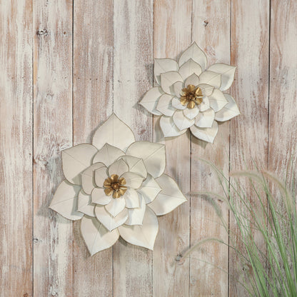 Sagebrook Home Contemporary Metal Wall Lotus Flower Sculpture