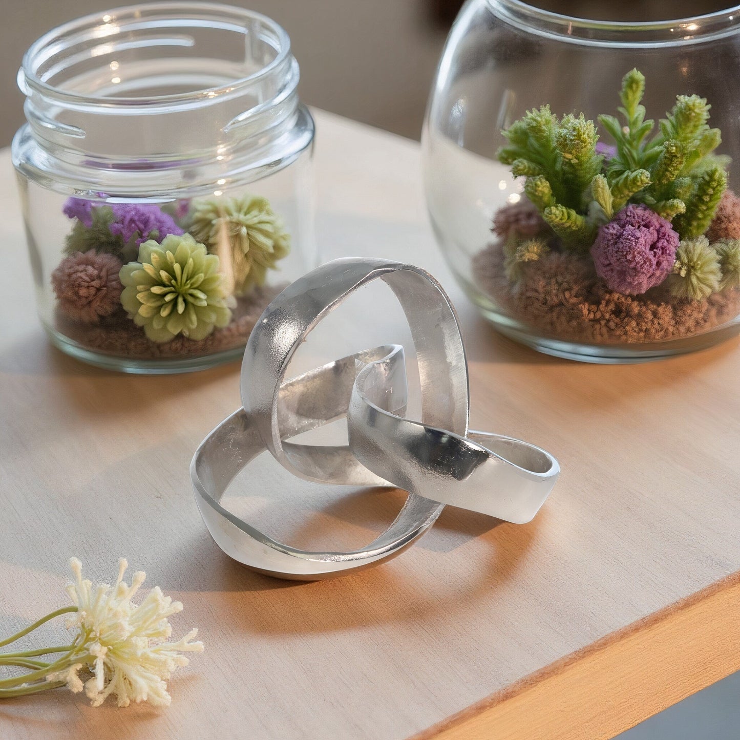 Sagebrook Home Modern Aluminum Abstract Interwoven Decorative Sculpture - 8 x 8 x 7