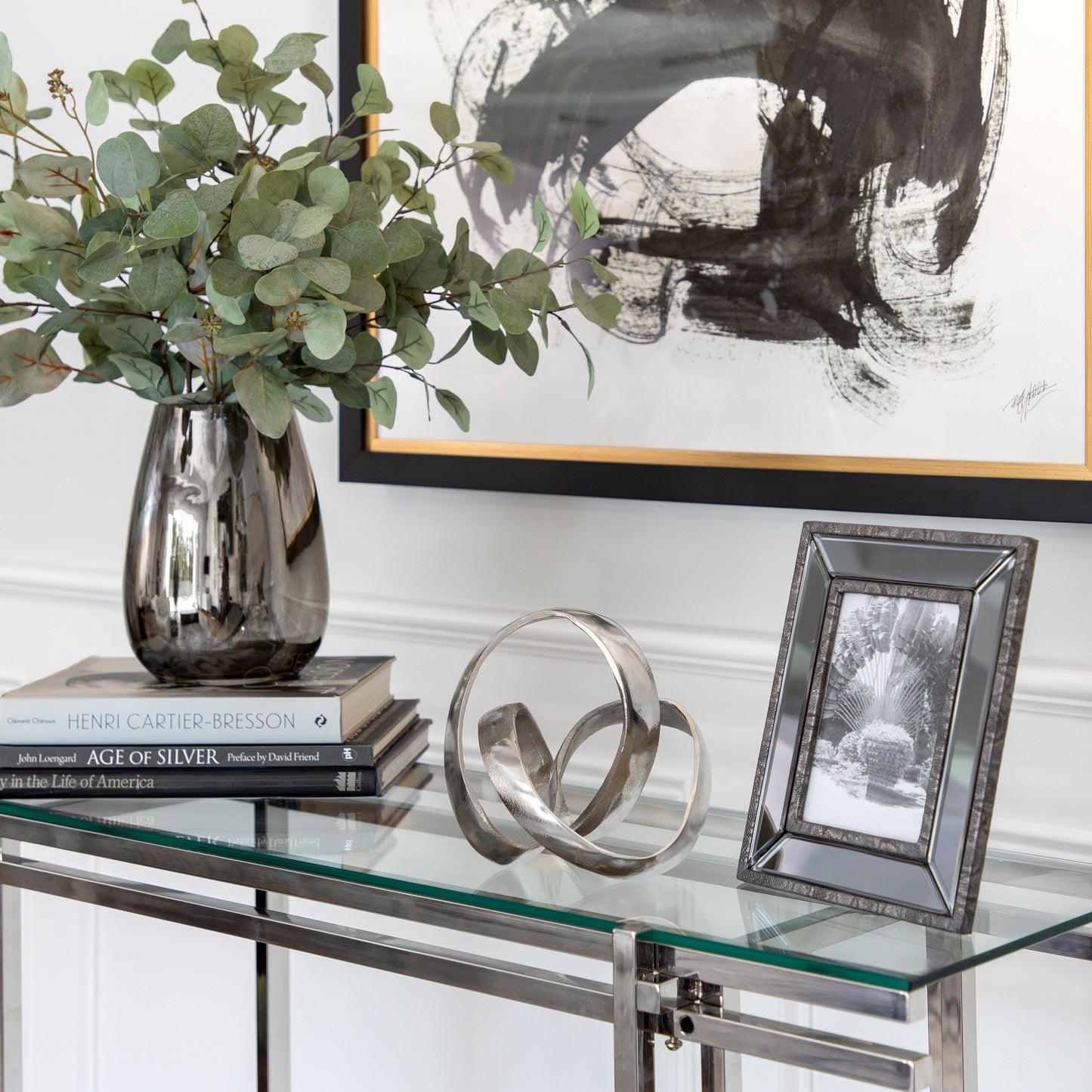 Sagebrook Home Modern Aluminum Abstract Interwoven Decorative Sculpture - 8 x 8 x 7