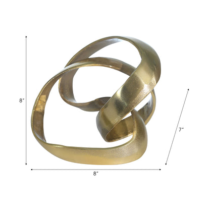 Sagebrook Home Modern Aluminum Abstract Interwoven Decorative Sculpture - 8 x 8 x 7