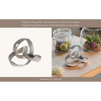 Sagebrook Home Modern Aluminum Abstract Interwoven Decorative Sculpture - 8 x 8 x 7