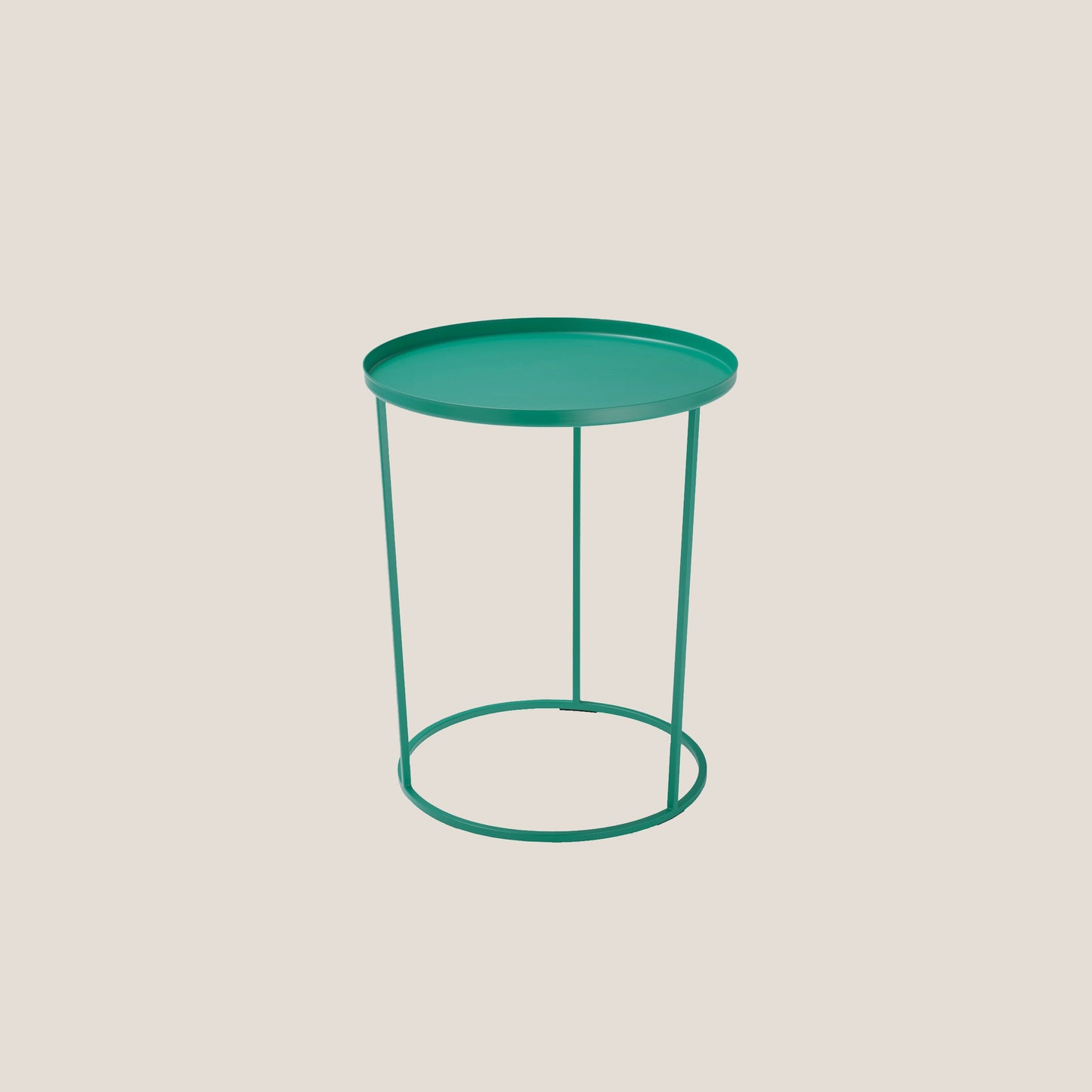 Costance tavolino rotondo con vassoio da salotto in metallo salvia