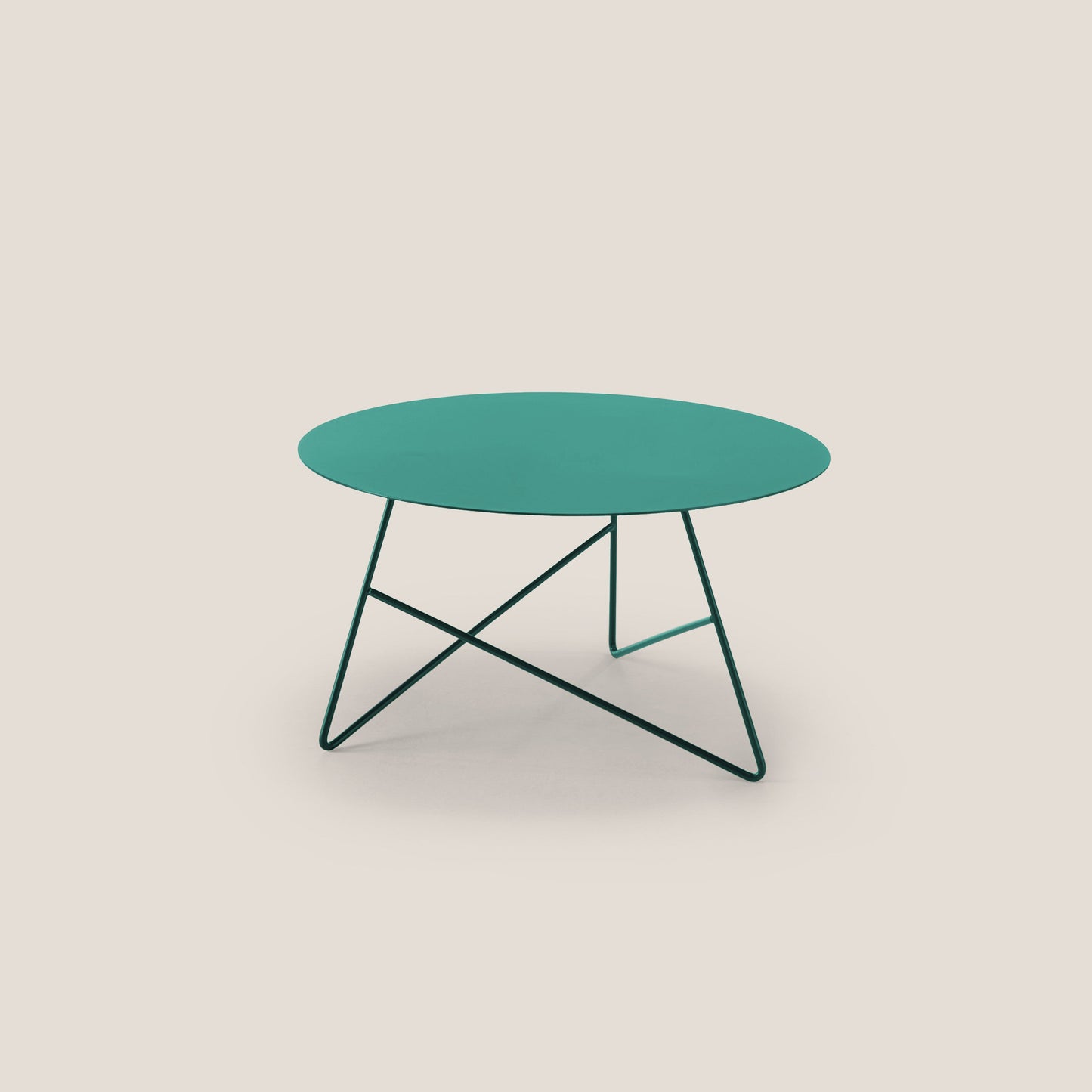 Ermione tavolino rotondo da salotto in metallo h35 salvia