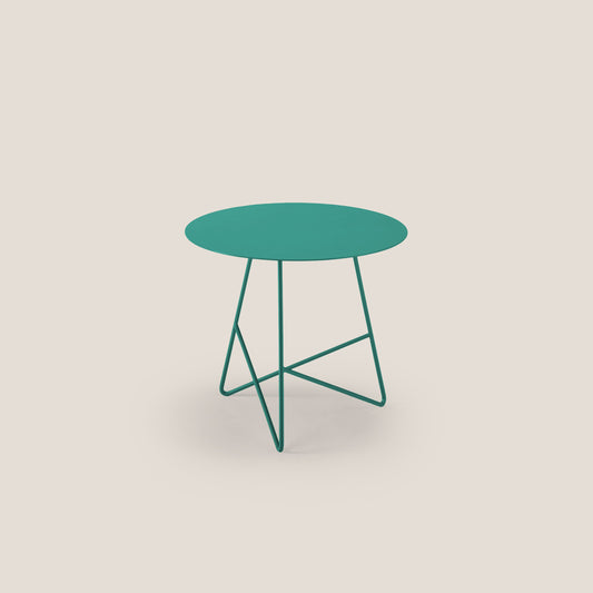 Ermione tavolino rotondo da salotto in metallo h44 salvia