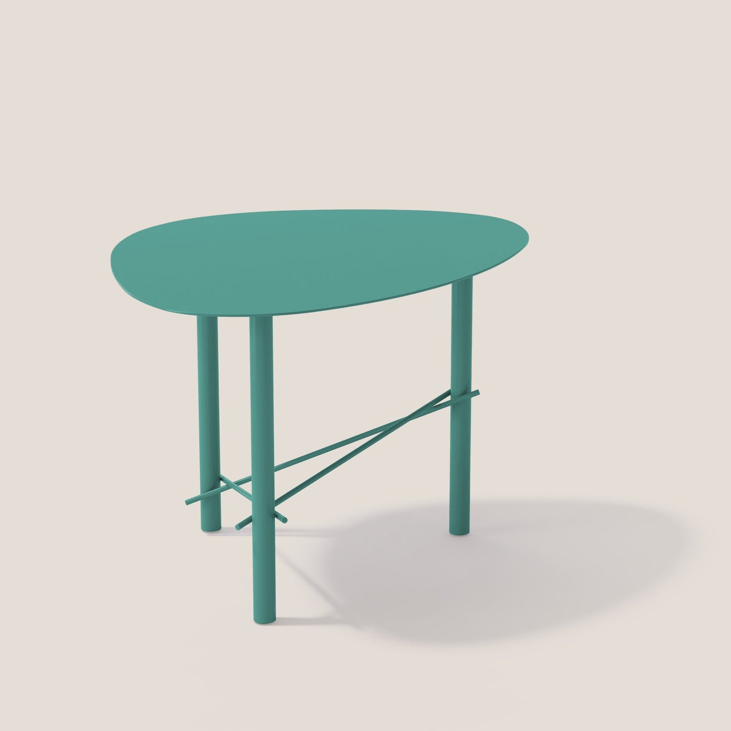 Cookie alto tavolino da salotto in metallo salvia