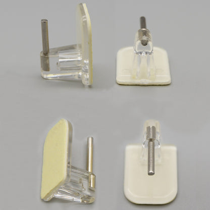 Self Adhesive Hooks Sash Rod Kitchen Curtains Set of 4 - n/a