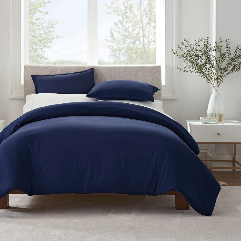 Serta Simply Clean Antimicrobial 3 Piece Duvet Set