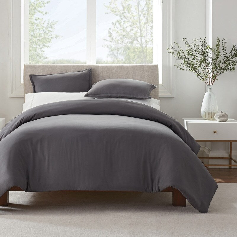 Serta Simply Clean Antimicrobial 3 Piece Duvet Set