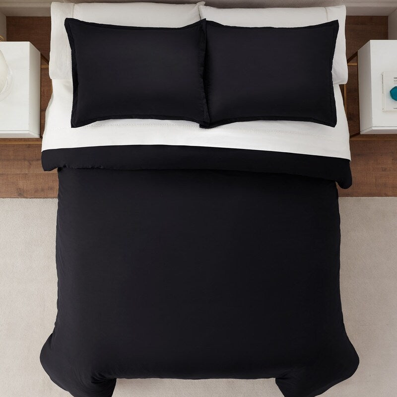 Serta Simply Clean Antimicrobial 3 Piece Duvet Set