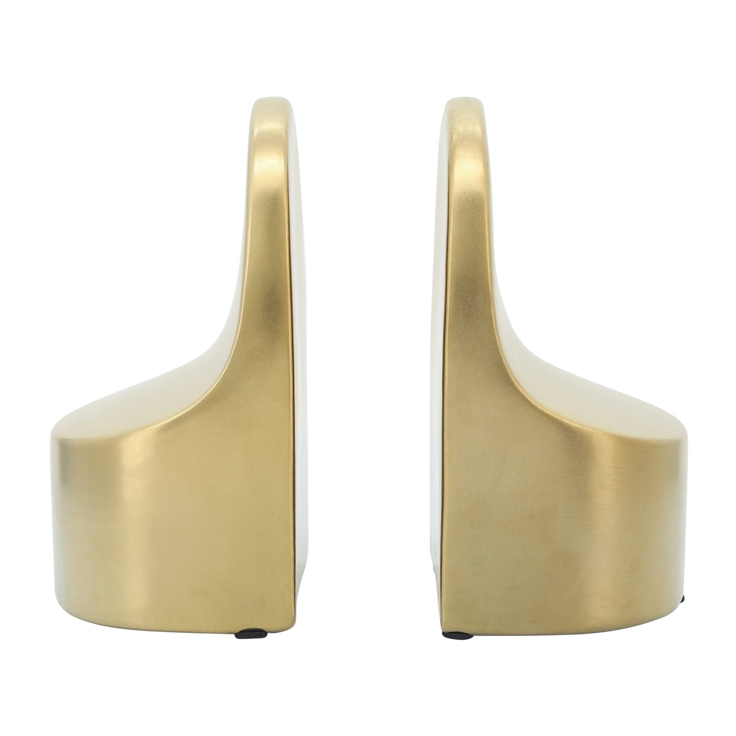 Sagebrook Home Modern Glam Set of 2 Ceramic Bookends Contemporary Simple Gold Bookend Set - 4 x 3 x 6