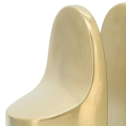 Sagebrook Home Modern Glam Set of 2 Ceramic Bookends Contemporary Simple Gold Bookend Set - 4 x 3 x 6
