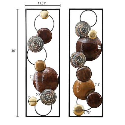 Modern Gold and Brown Metal Wall Decor (Set of 2)