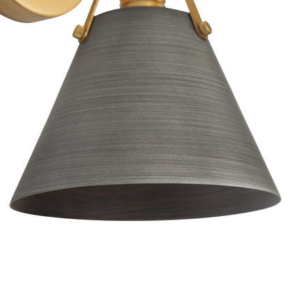 Set of 2 Modern Cone Wall Sconces Bathroom Vanity Lights with Silver Metal - 6'' L x 7.5'' W x 8.5'' H