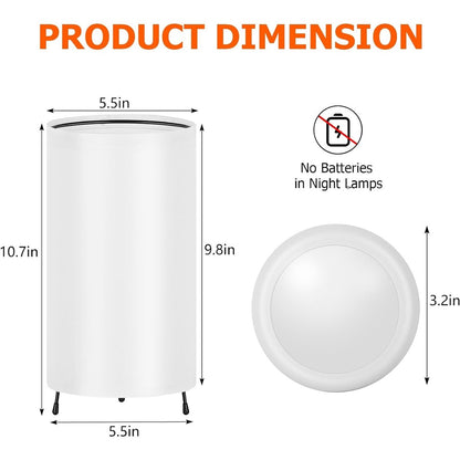 Set of 2 Night Light Small Table Lamp with Remote