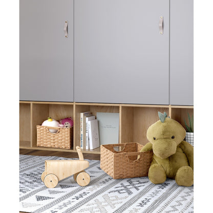 Seville Classics Foldable Handwoven Cube Storage Basket (2-Pack)