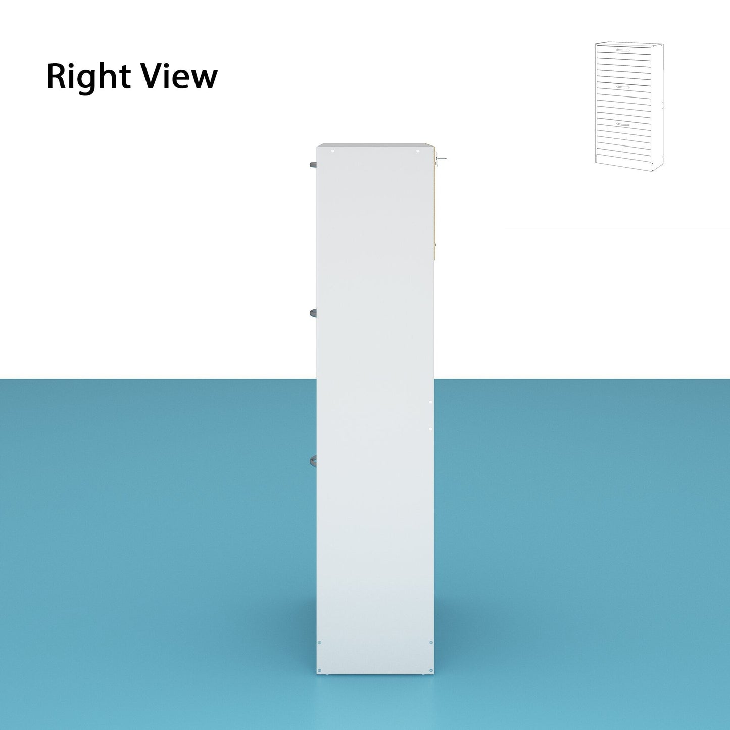 Shoe Cabinet Narrow Shoe Cabinet with 3 Flip Door Space Saving 3 Color