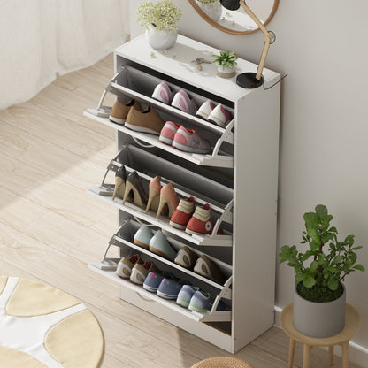 Shoe Cabinet Narrow Shoe Cabinet with 3 Flip Door Space Saving 3 Color