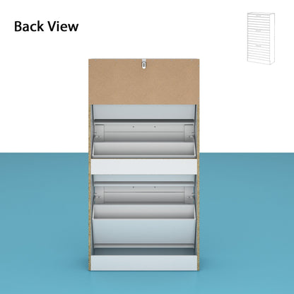 Shoe Cabinet Narrow Shoe Cabinet with 3 Flip Door Space Saving 3 Color