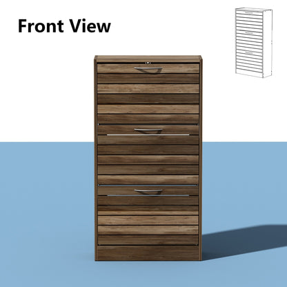 Shoe Cabinet Narrow Shoe Cabinet with 3 Flip Door Space Saving 3 Color