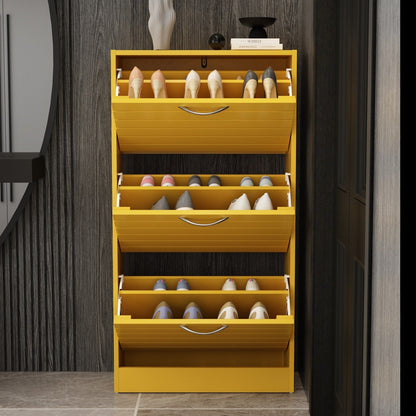 Shoe Cabinet Narrow Shoe Cabinet with 3 Flip Door Space Saving 3 Color