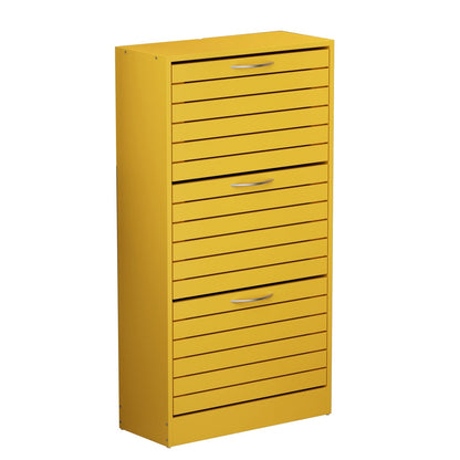 Shoe Cabinet Narrow Shoe Cabinet with 3 Flip Door Space Saving 3 Color