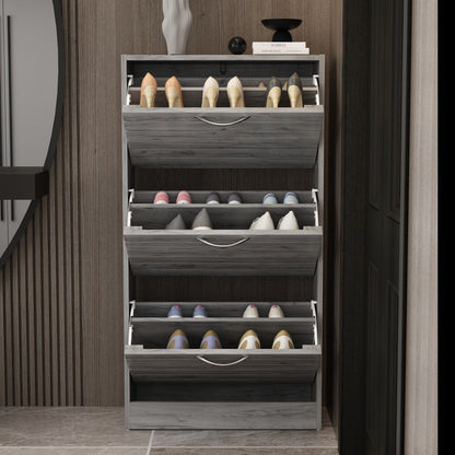 Shoe Cabinet Narrow Shoe Cabinet with 3 Flip Door Space Saving 3 Color