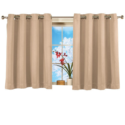 Short Blackout Window Curtain Panel with Easy Open-Close