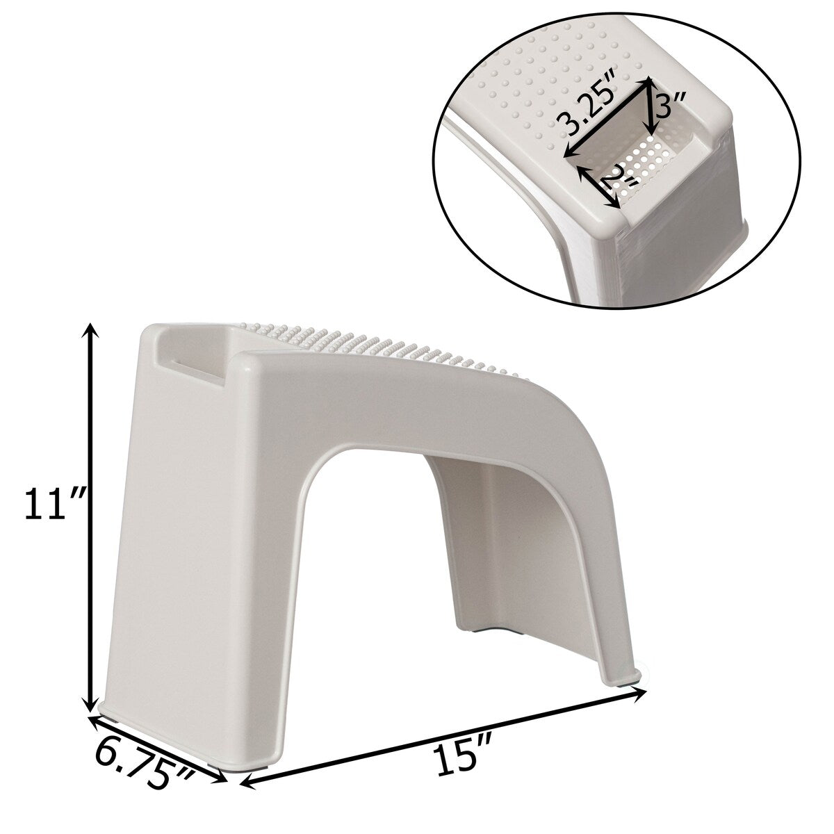 Shower Footrest, White Bath Foot Stool for Shaving Legs, Spa Footrest Shaving Stool, Shower Foot Procedures Stool With Storage