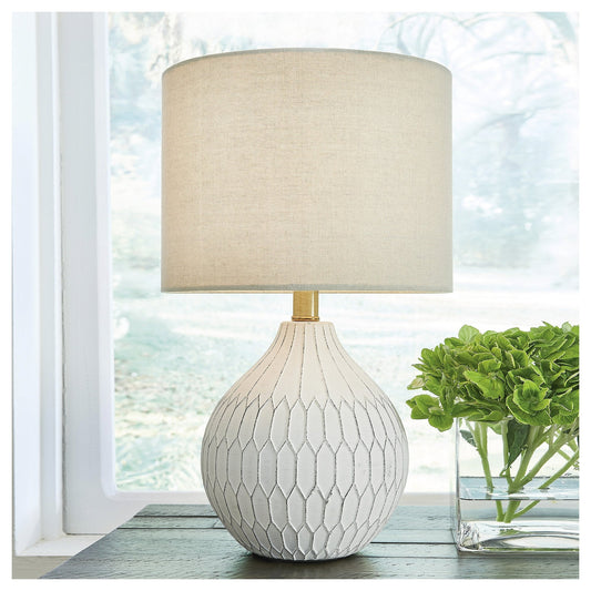 Signature Design by Ashley Wardmont White and Ivory Table Lamp - 17.5 in