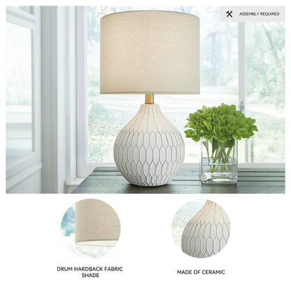 Signature Design by Ashley Wardmont White and Ivory Table Lamp - 17.5 in