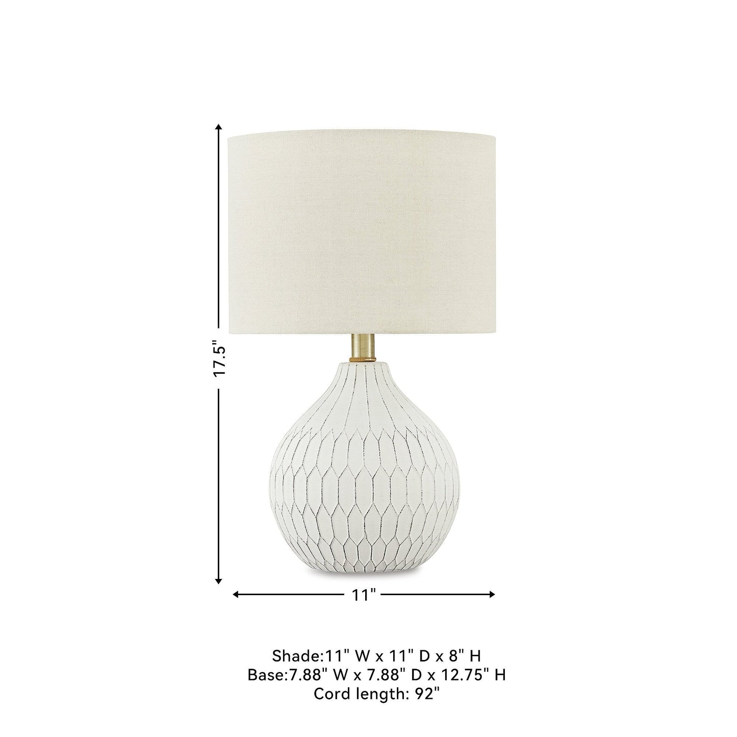 Signature Design by Ashley Wardmont White and Ivory Table Lamp - 17.5 in