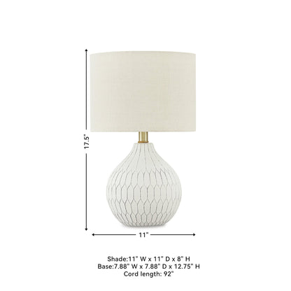 Signature Design by Ashley Wardmont White and Ivory Table Lamp - 17.5 in