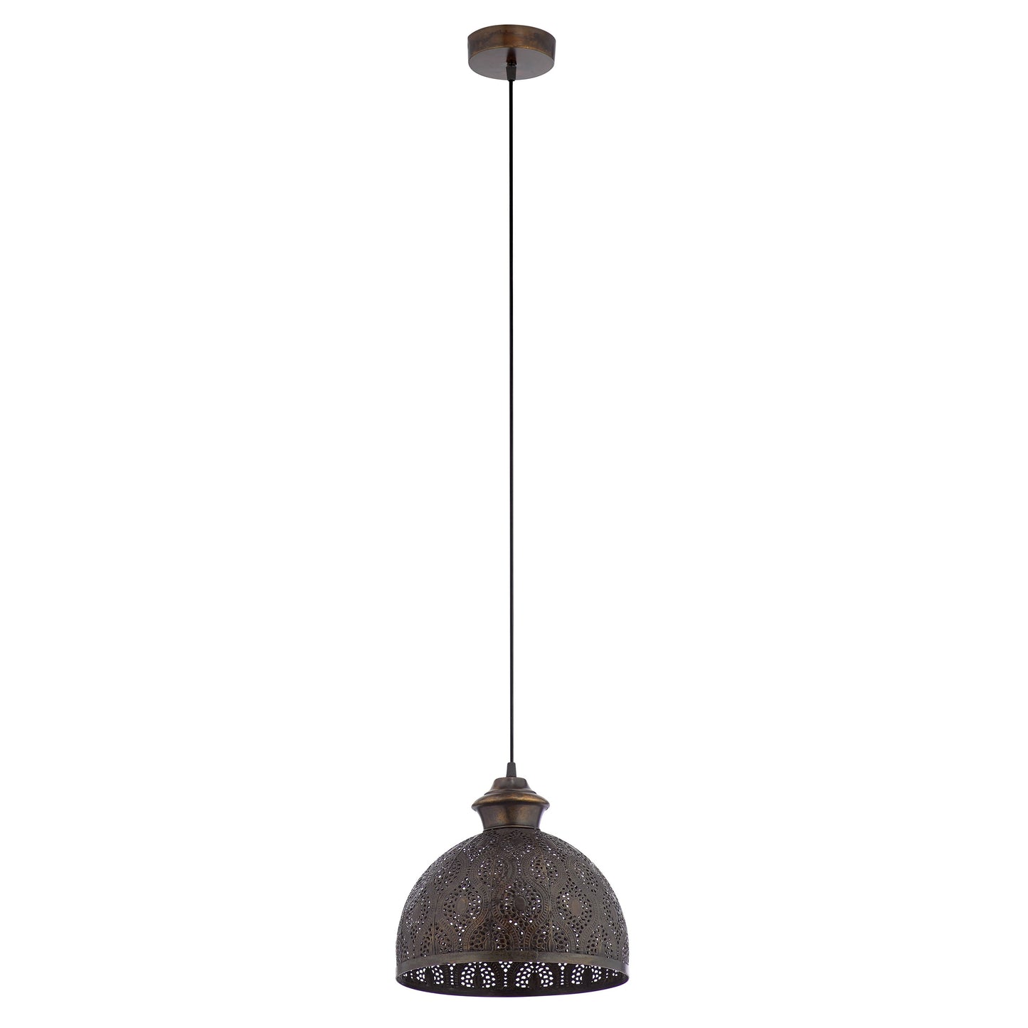 Sigrid River of Goods Antique Bronze Metal Bowl-Shade Pendant Lamp - 11 x 11 x 11.25/70.25