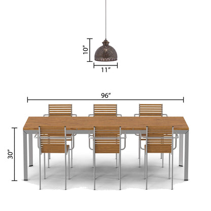 Sigrid River of Goods Antique Bronze Metal Bowl-Shade Pendant Lamp - 11 x 11 x 11.25/70.25