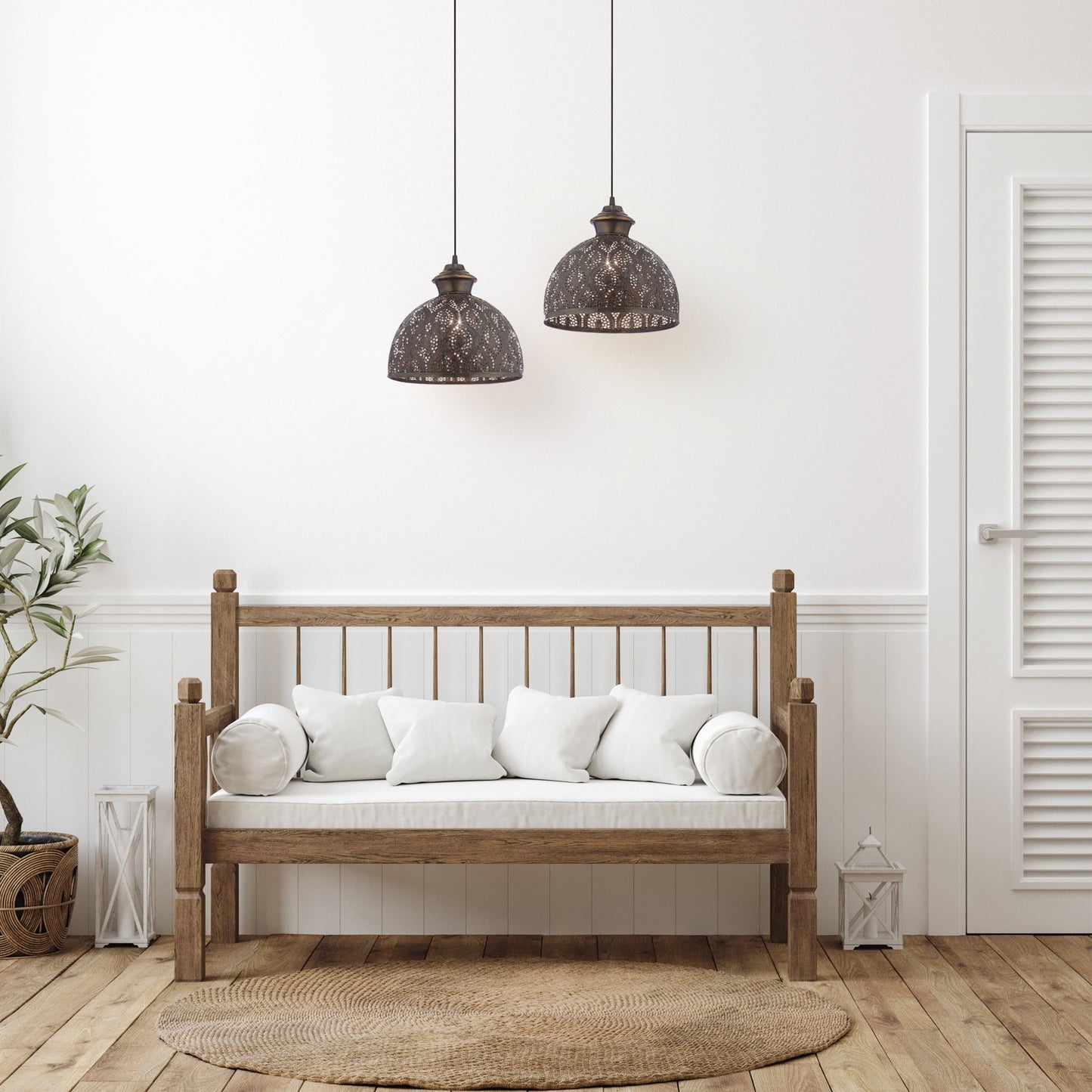 Sigrid River of Goods Antique Bronze Metal Bowl-Shade Pendant Lamp - 11 x 11 x 11.25/70.25