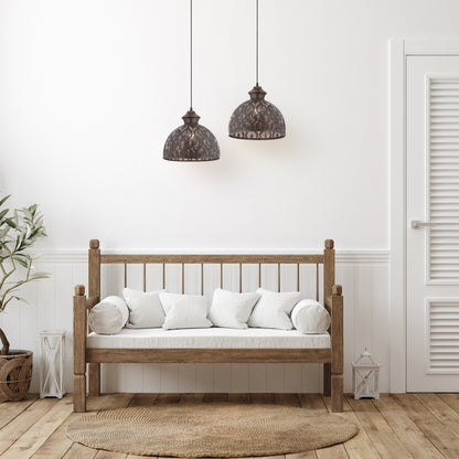 Sigrid River of Goods Antique Bronze Metal Bowl-Shade Pendant Lamp - 11 x 11 x 11.25/70.25