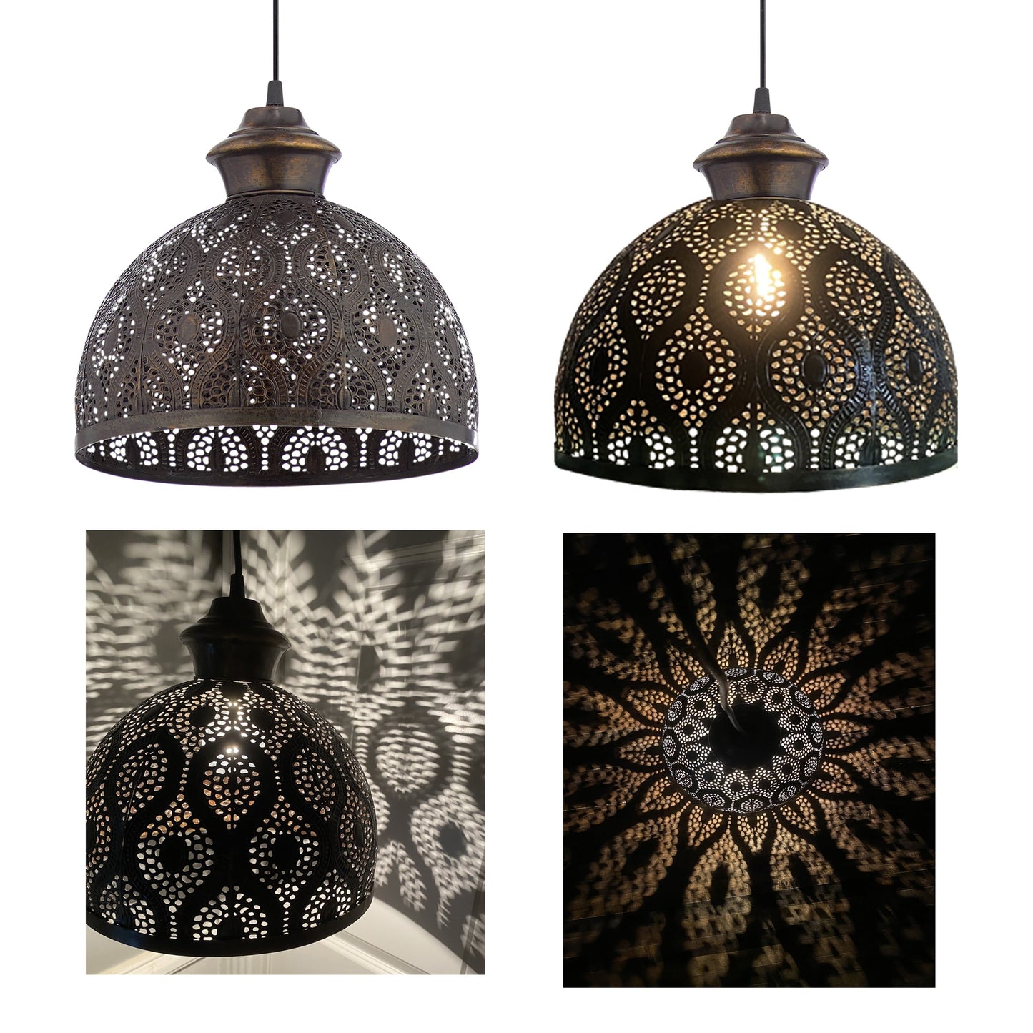 Sigrid River of Goods Antique Bronze Metal Bowl-Shade Pendant Lamp - 11 x 11 x 11.25/70.25