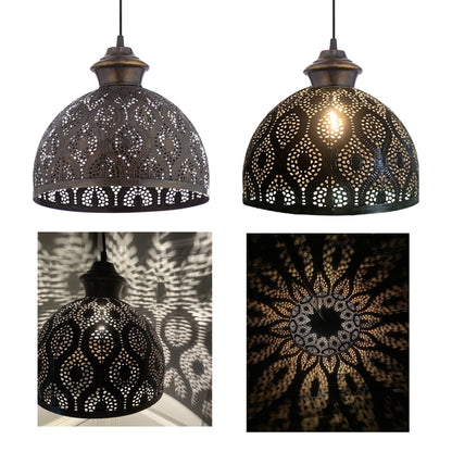 Sigrid River of Goods Antique Bronze Metal Bowl-Shade Pendant Lamp - 11 x 11 x 11.25/70.25