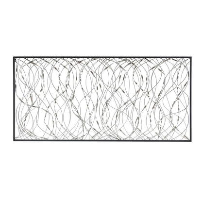 Silver Metal Infinity Rectangular Black Framed Abstract Wall Decor