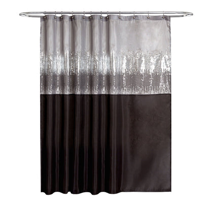 Silver Orchid Gregor Abstract Night Sky Two-tone Shower Curtain