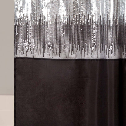 Silver Orchid Gregor Abstract Night Sky Two-tone Shower Curtain