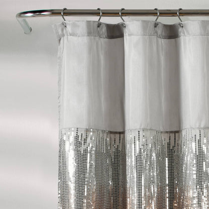 Silver Orchid Gregor Abstract Night Sky Two-tone Shower Curtain