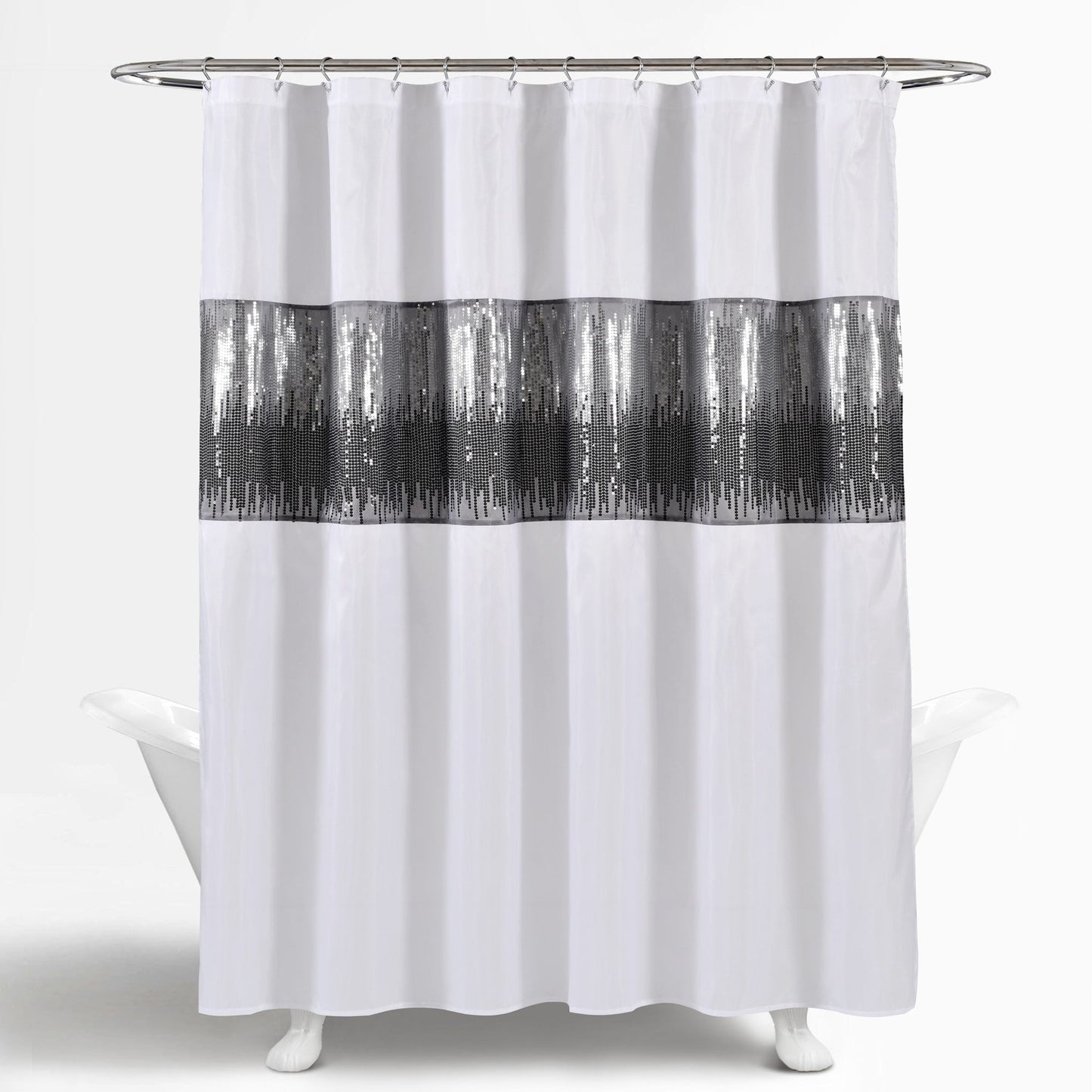 Silver Orchid Gregor Abstract Night Sky Two-tone Shower Curtain