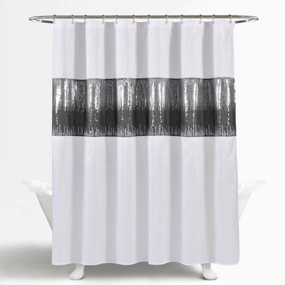 Silver Orchid Gregor Abstract Night Sky Two-tone Shower Curtain